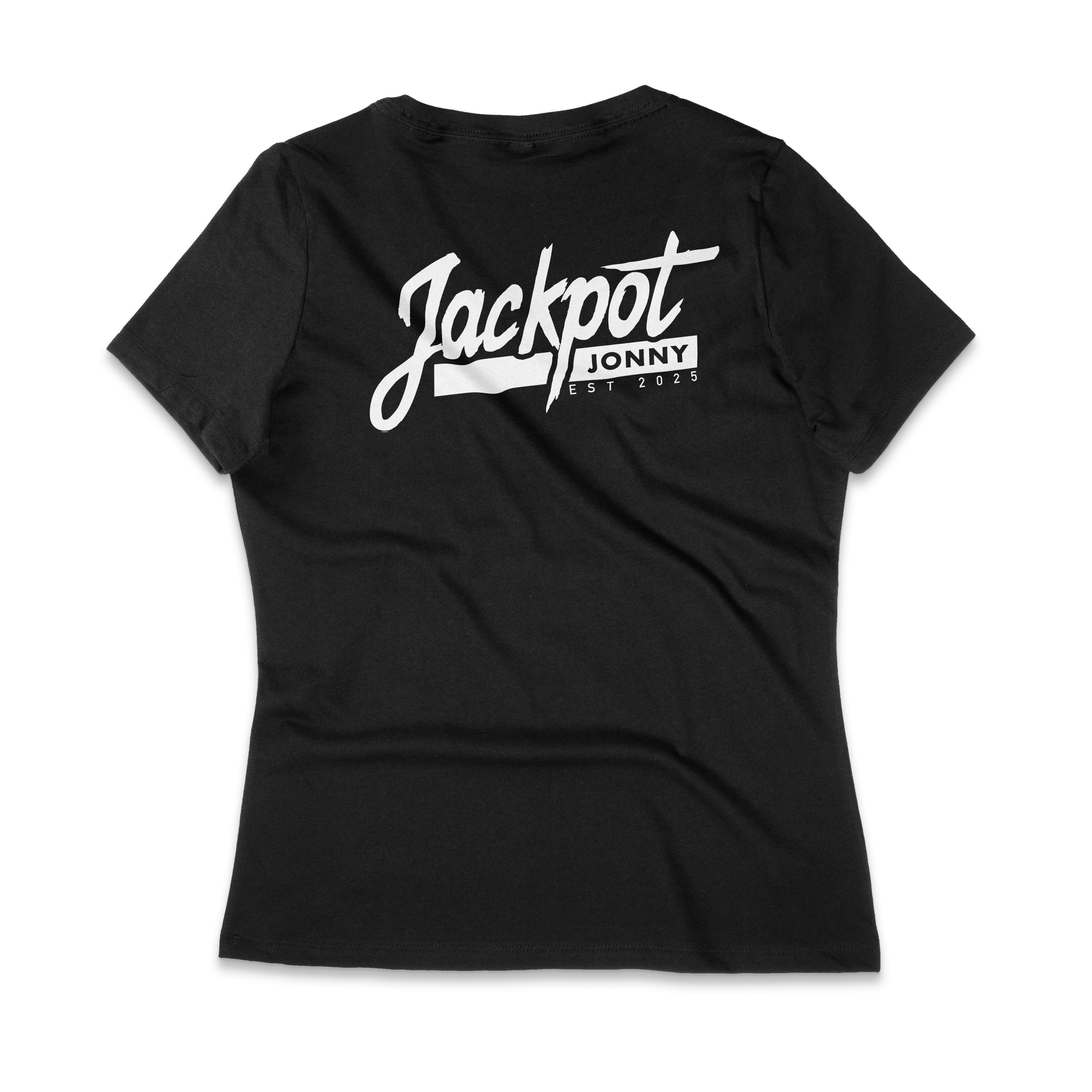 Women’s Classic Logo Casual V-Neck Tee - Black