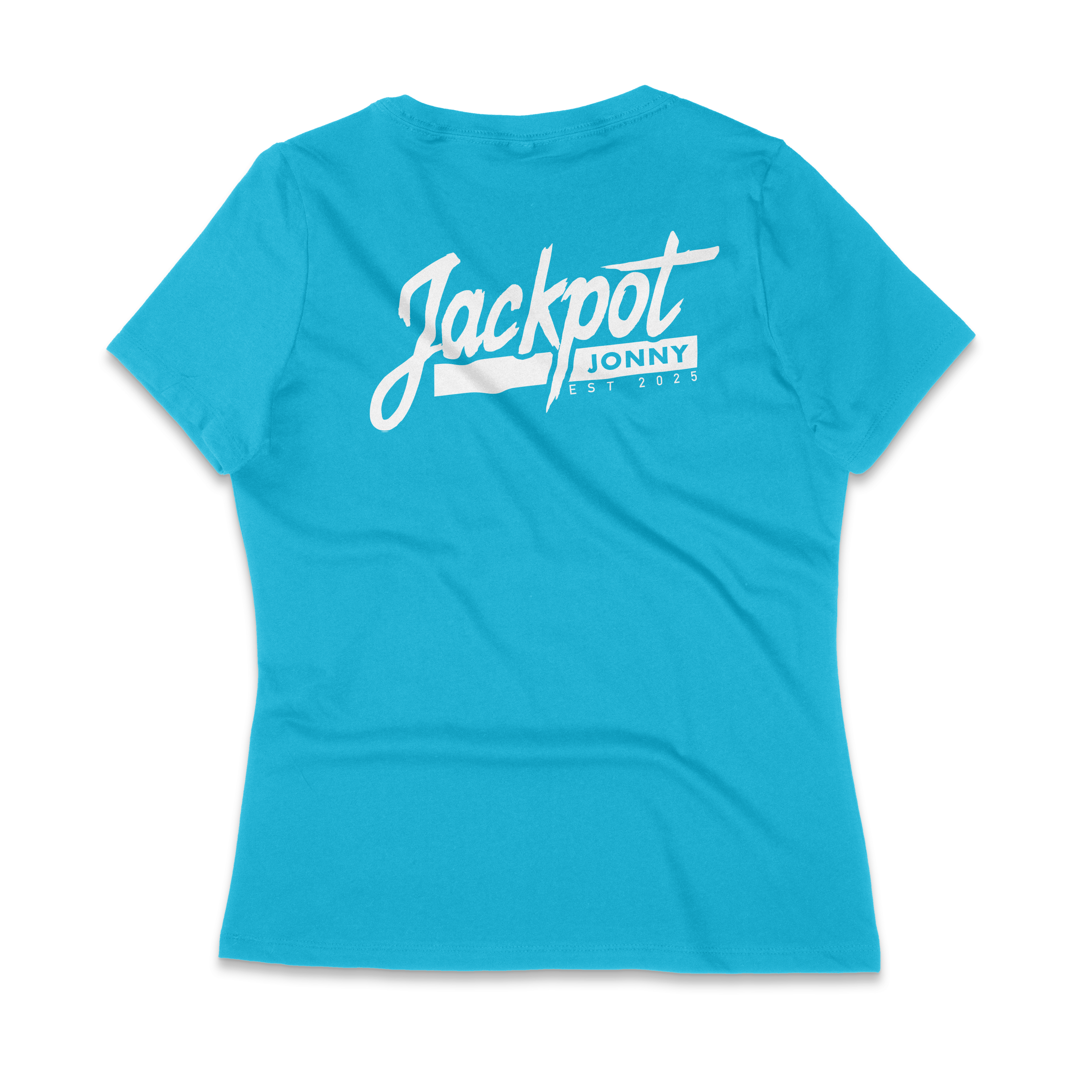 Women’s Classic Logo Casual V-Neck Tee - Turquoise