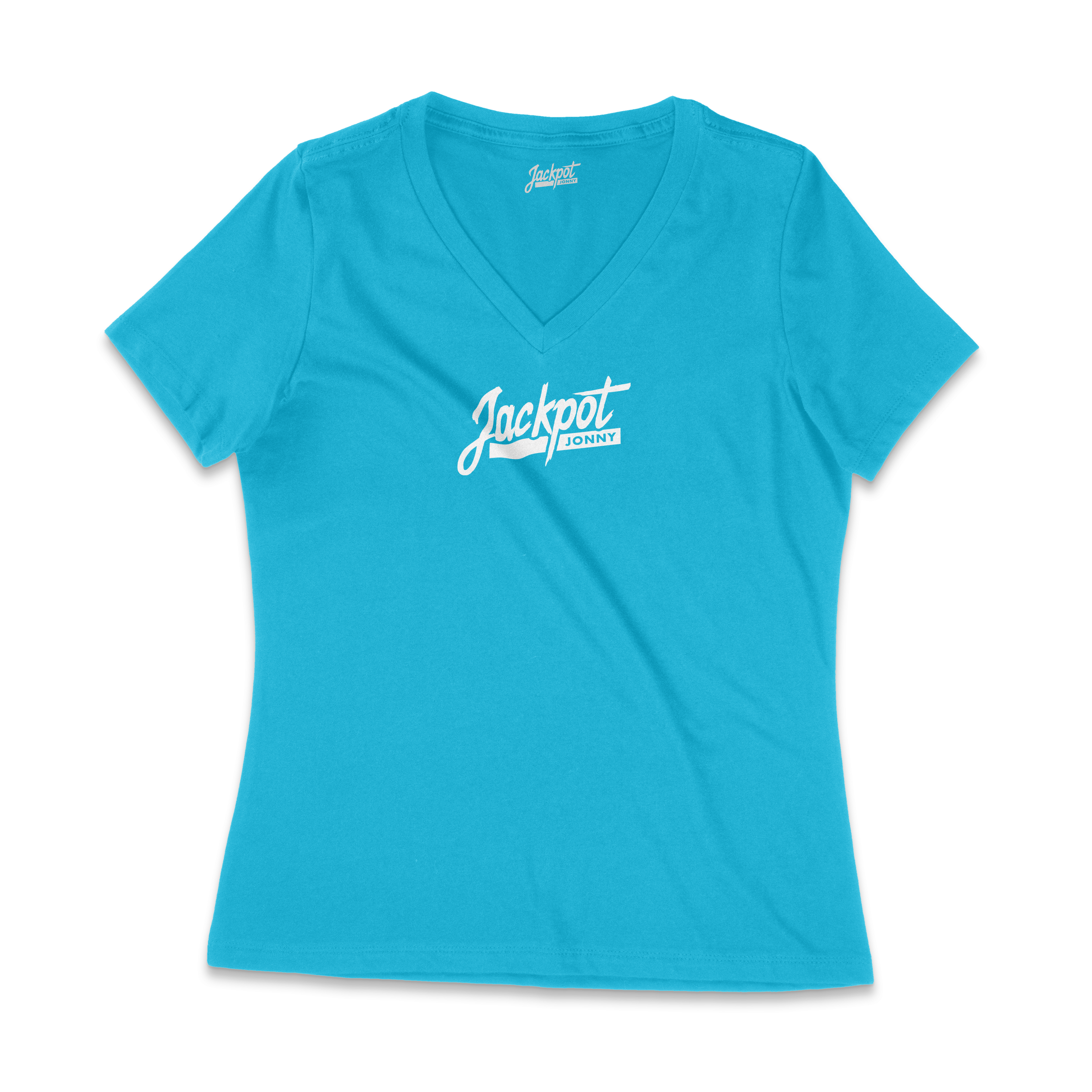 Women’s Classic Logo Casual V-Neck Tee - Turquoise