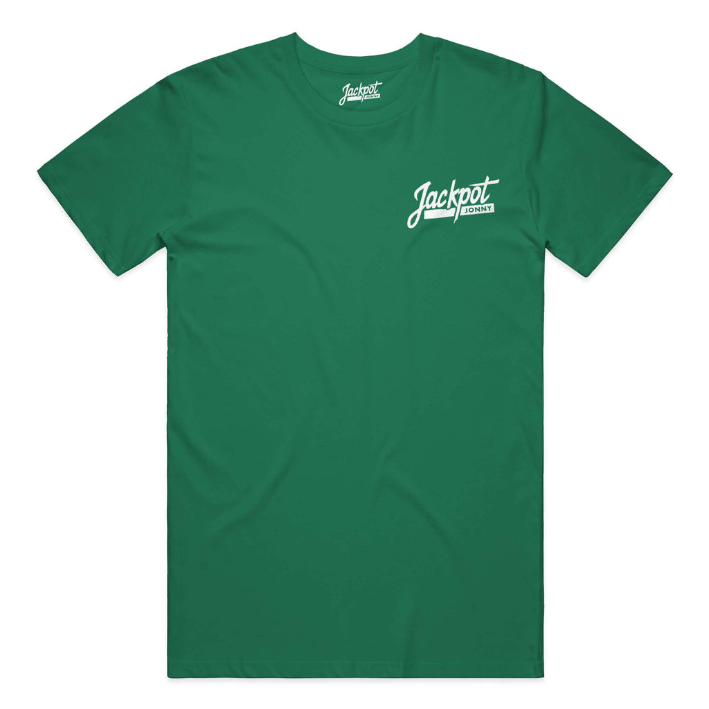 jackpot jonny - tshirt - classic logo - evergreen