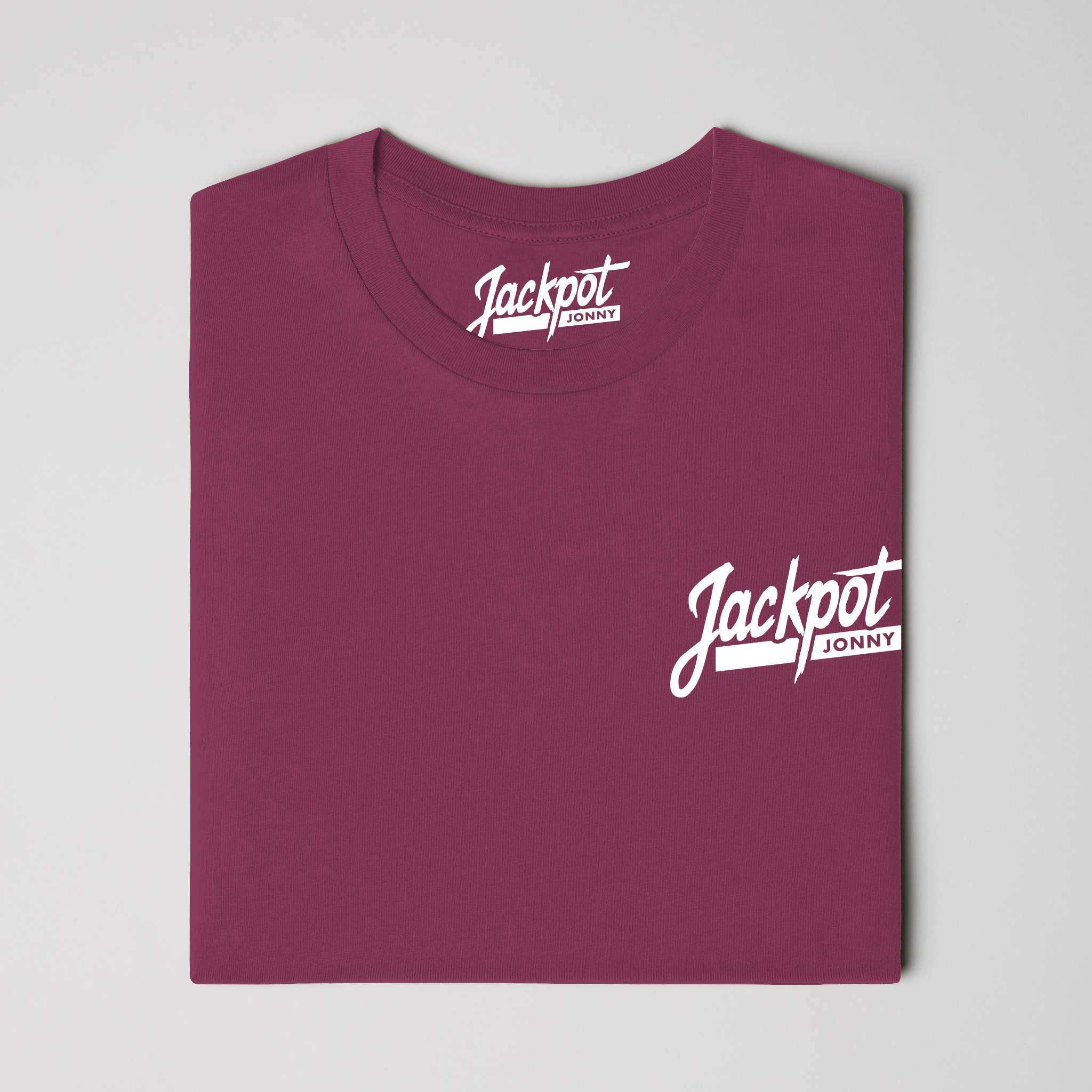 jackpot jonny - tshirt - classic logo - maroon