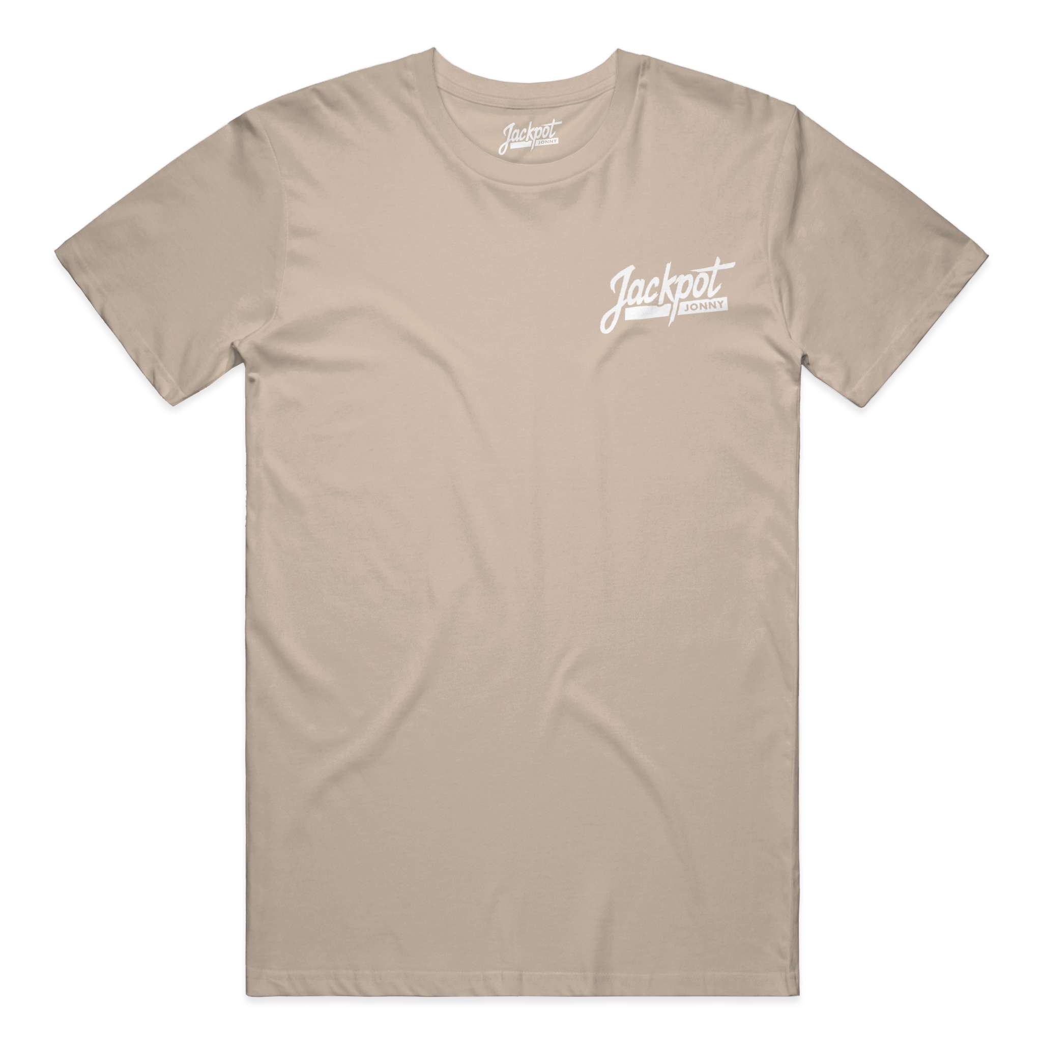 jackpot jonny - tshirt - classic logo - tan
