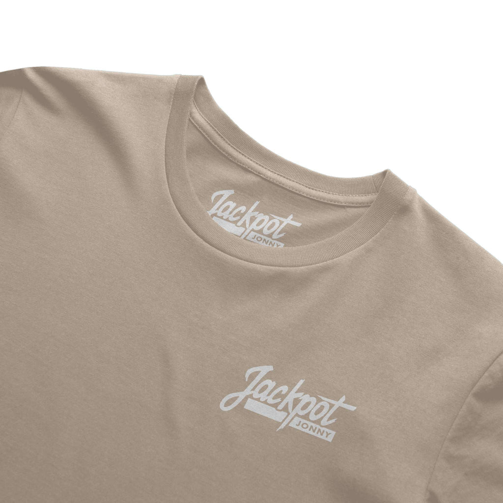 jackpot jonny - tshirt - classic logo - tan