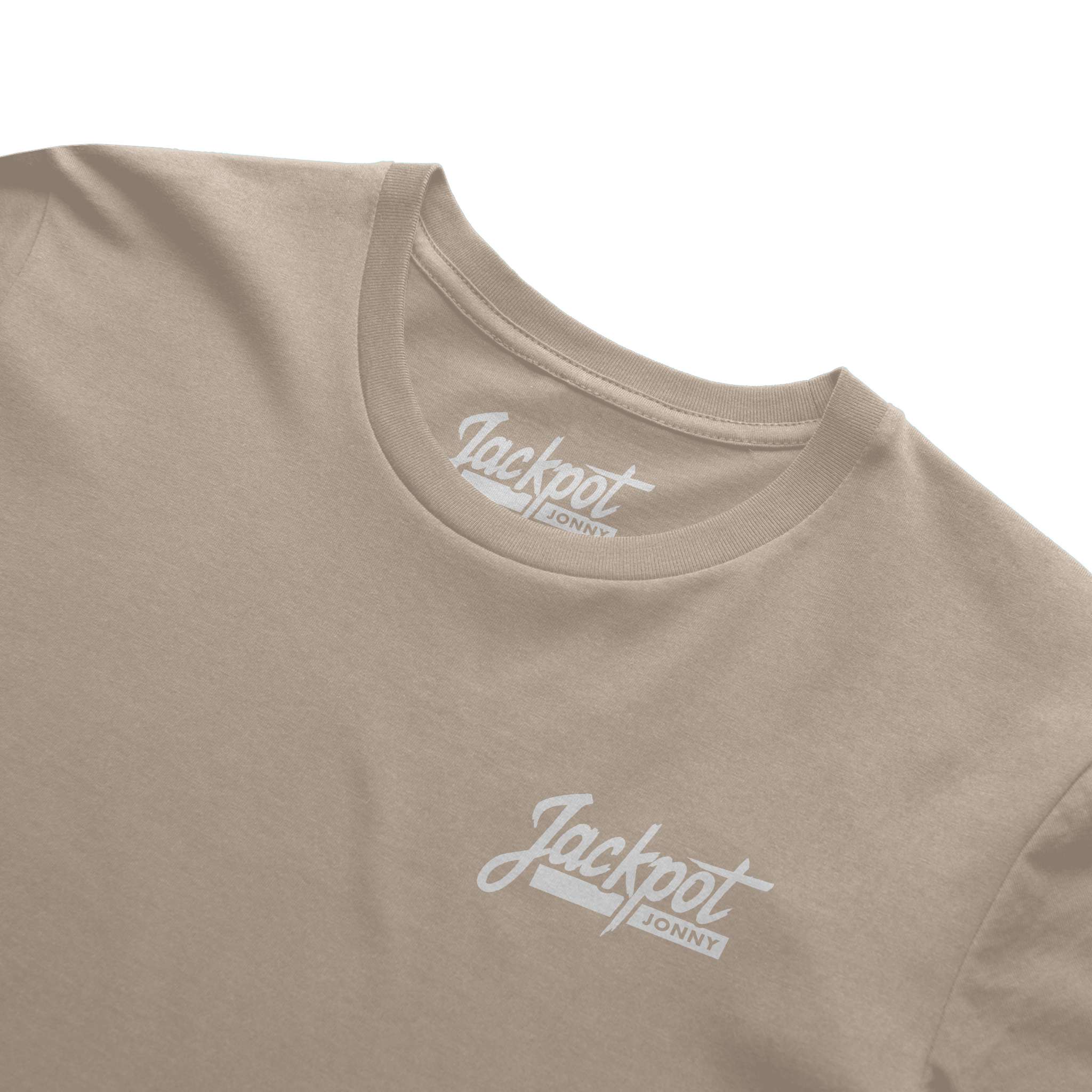 jackpot jonny - tshirt - classic logo - tan