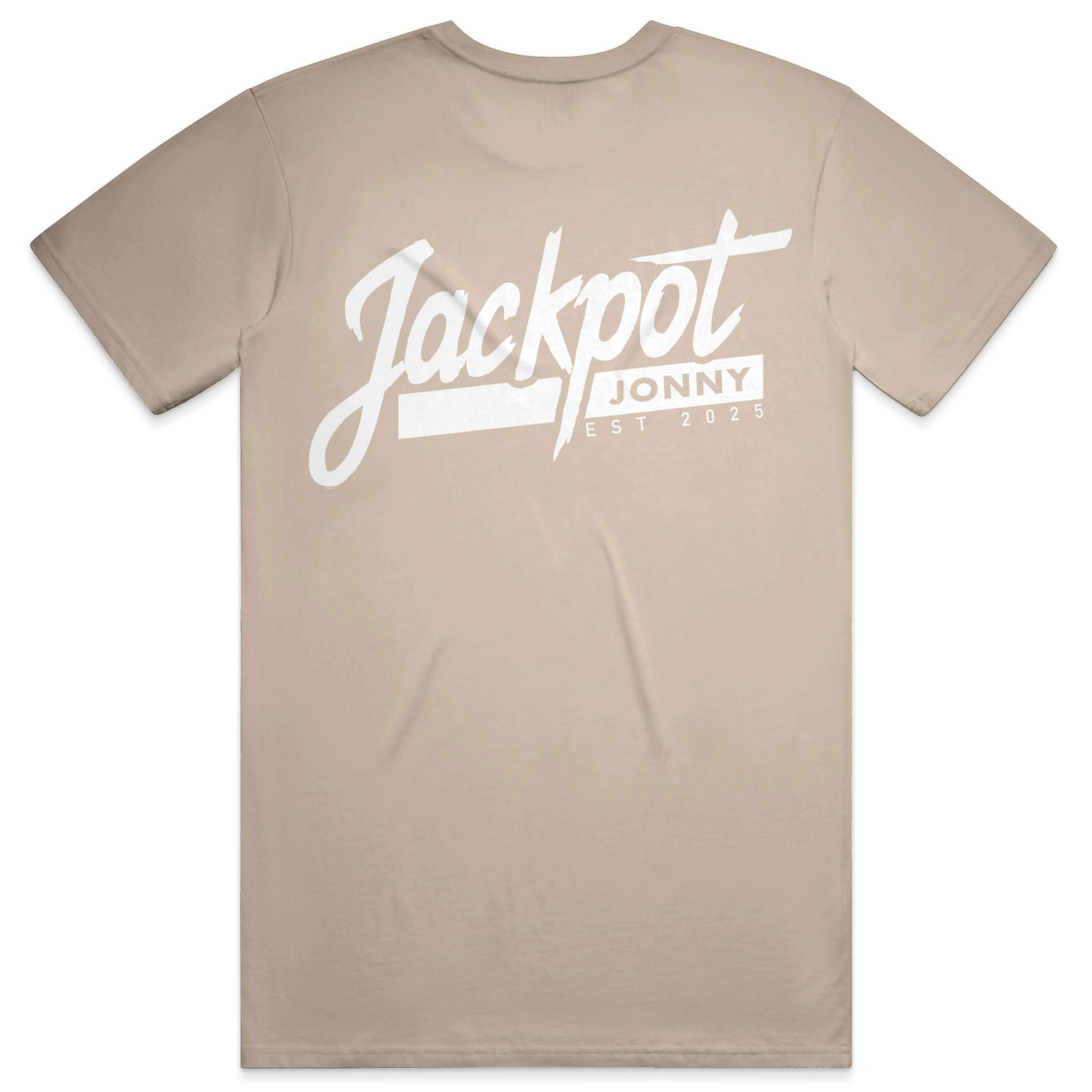 jackpot jonny - tshirt - classic logo - tan