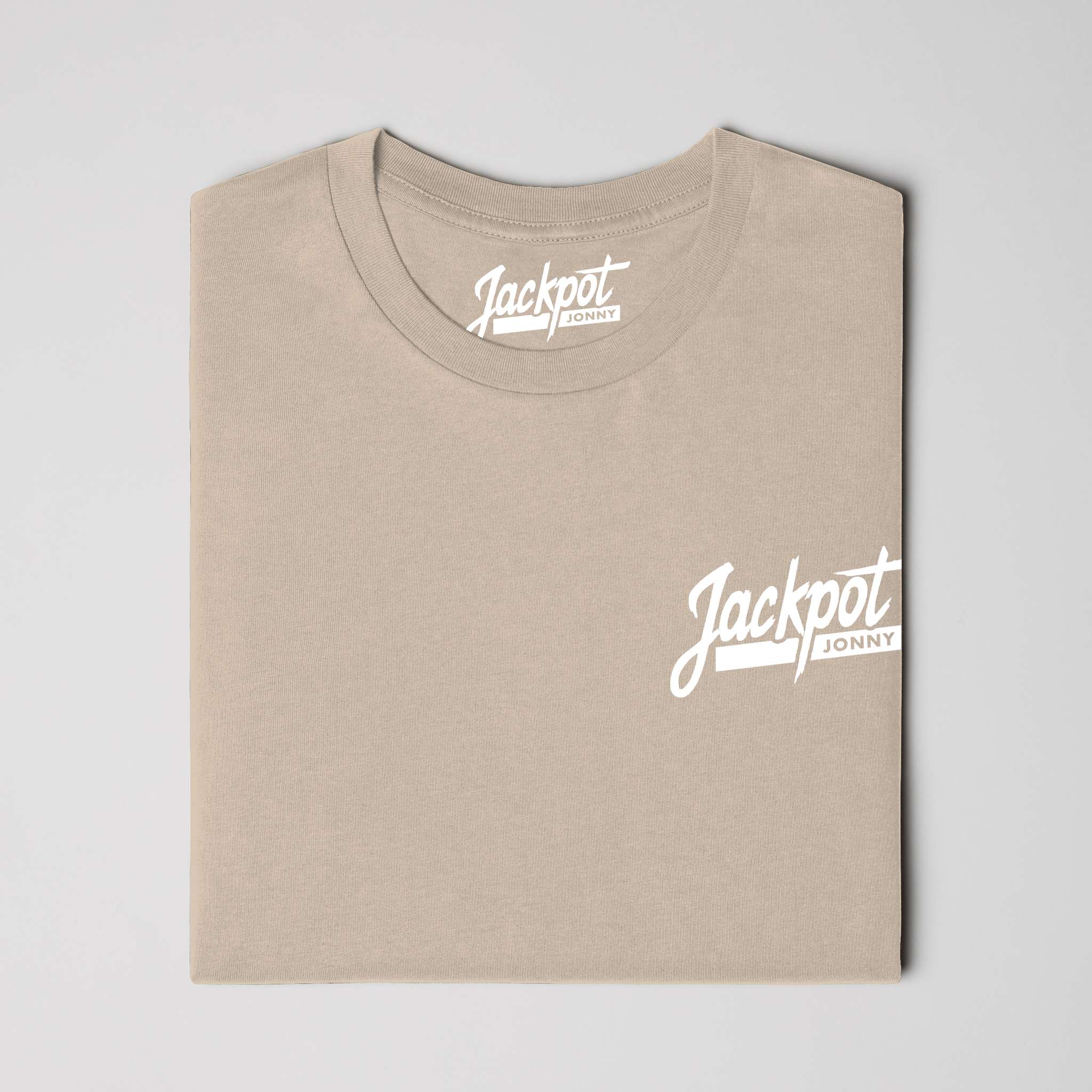jackpot jonny - tshirt - classic logo - tan