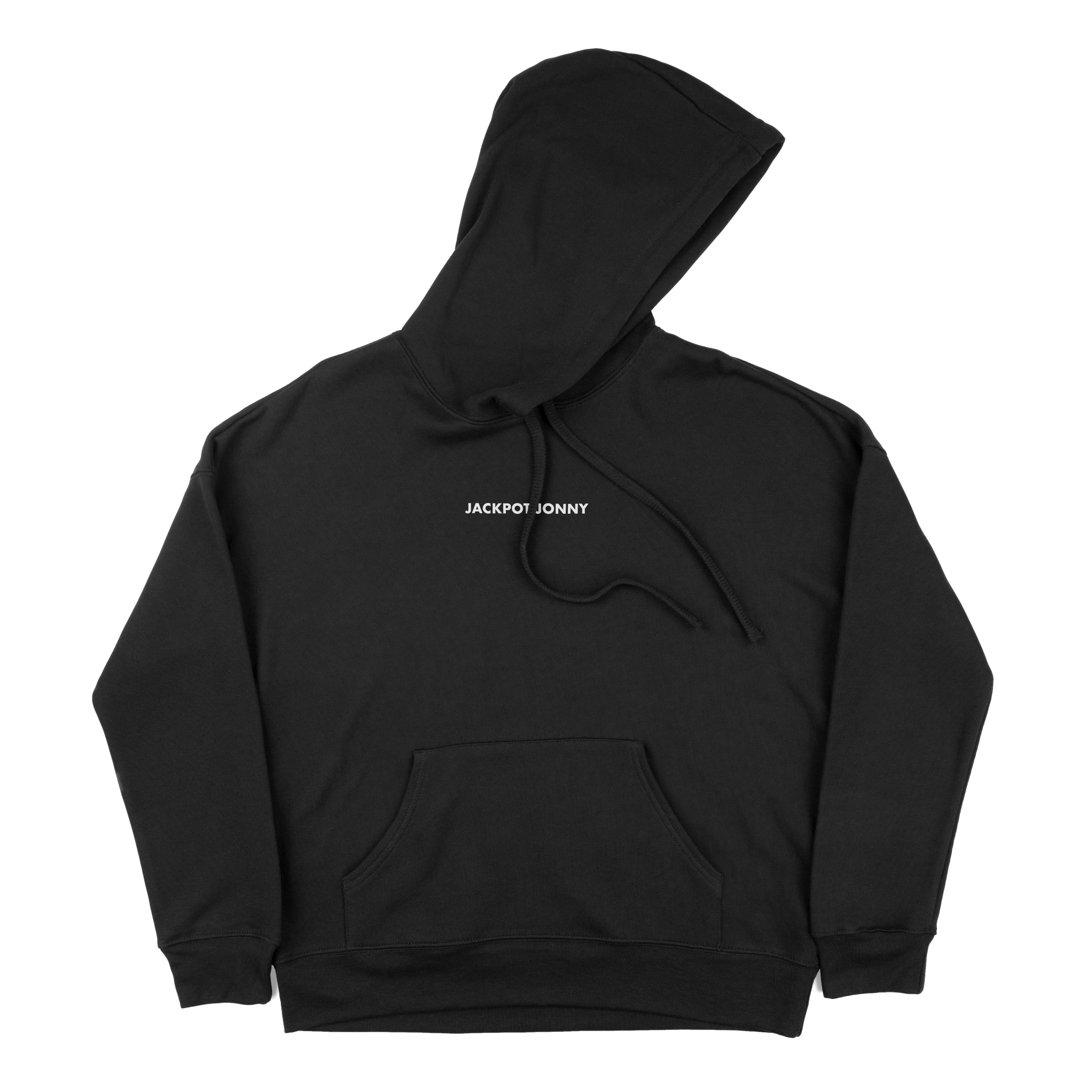 Jackpot Jonny - Embroidered Hoodie - Long Logo - Black