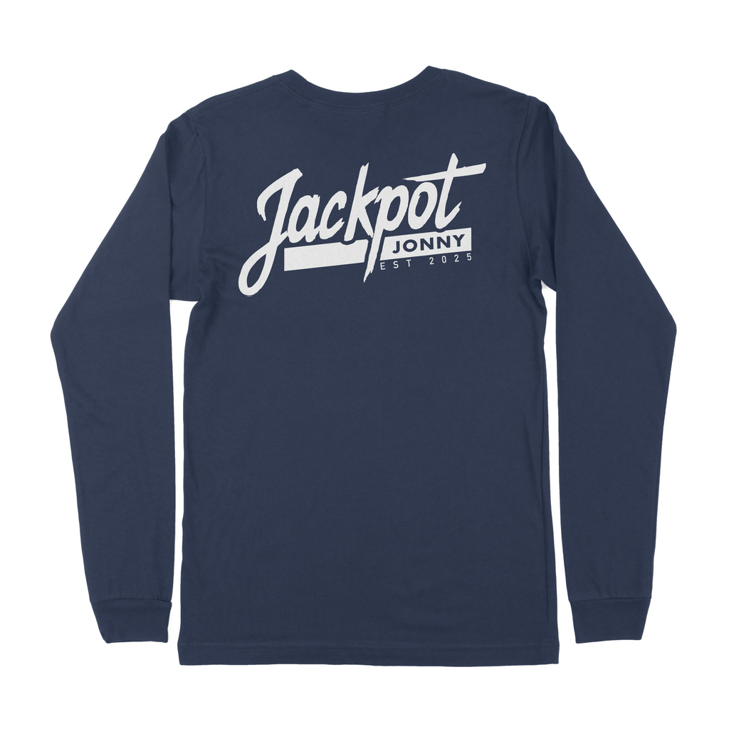 Jackpot Jonny - Long Sleeve Tee - Classic Logo - Navy