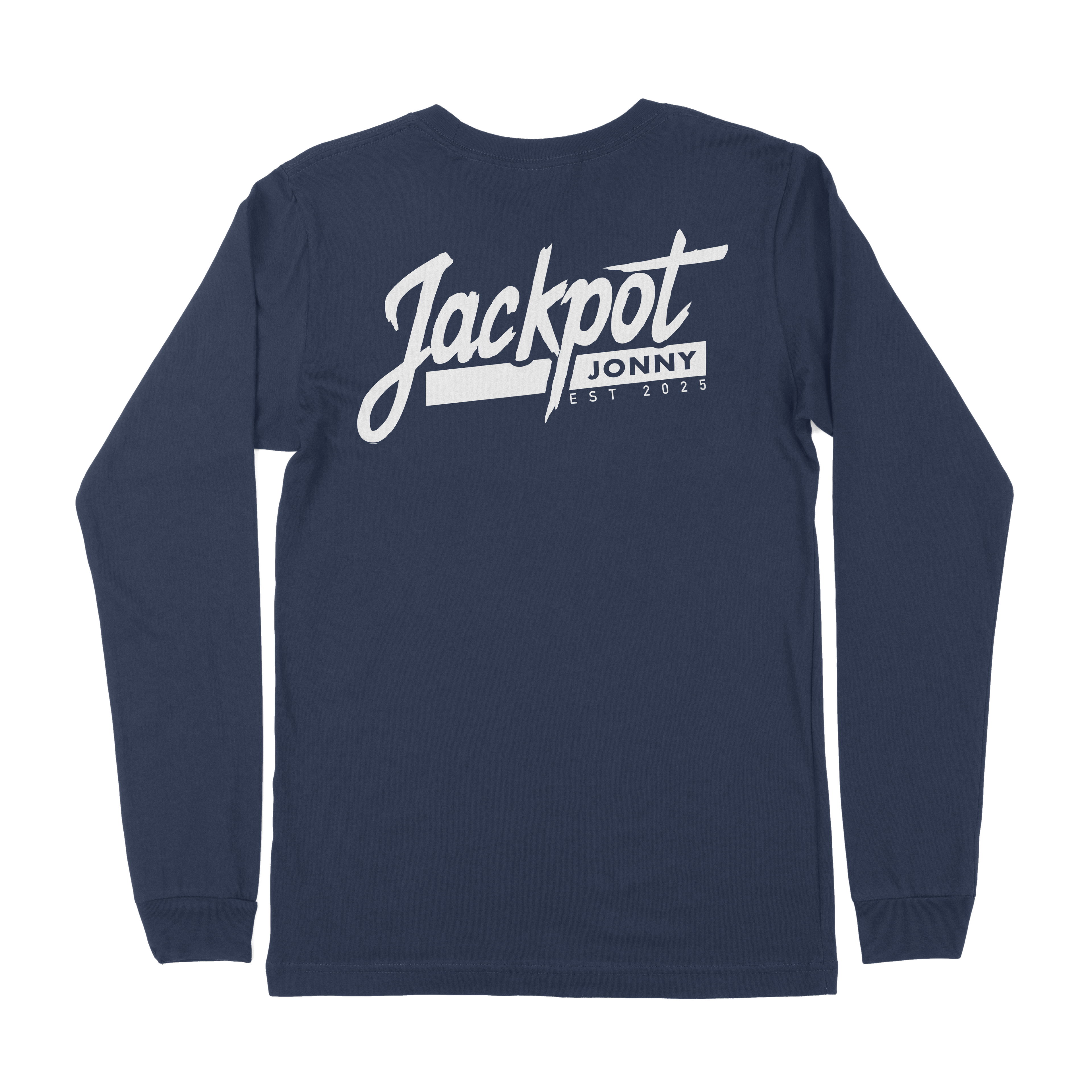 Jackpot Jonny - Long Sleeve Tee - Classic Logo - Navy