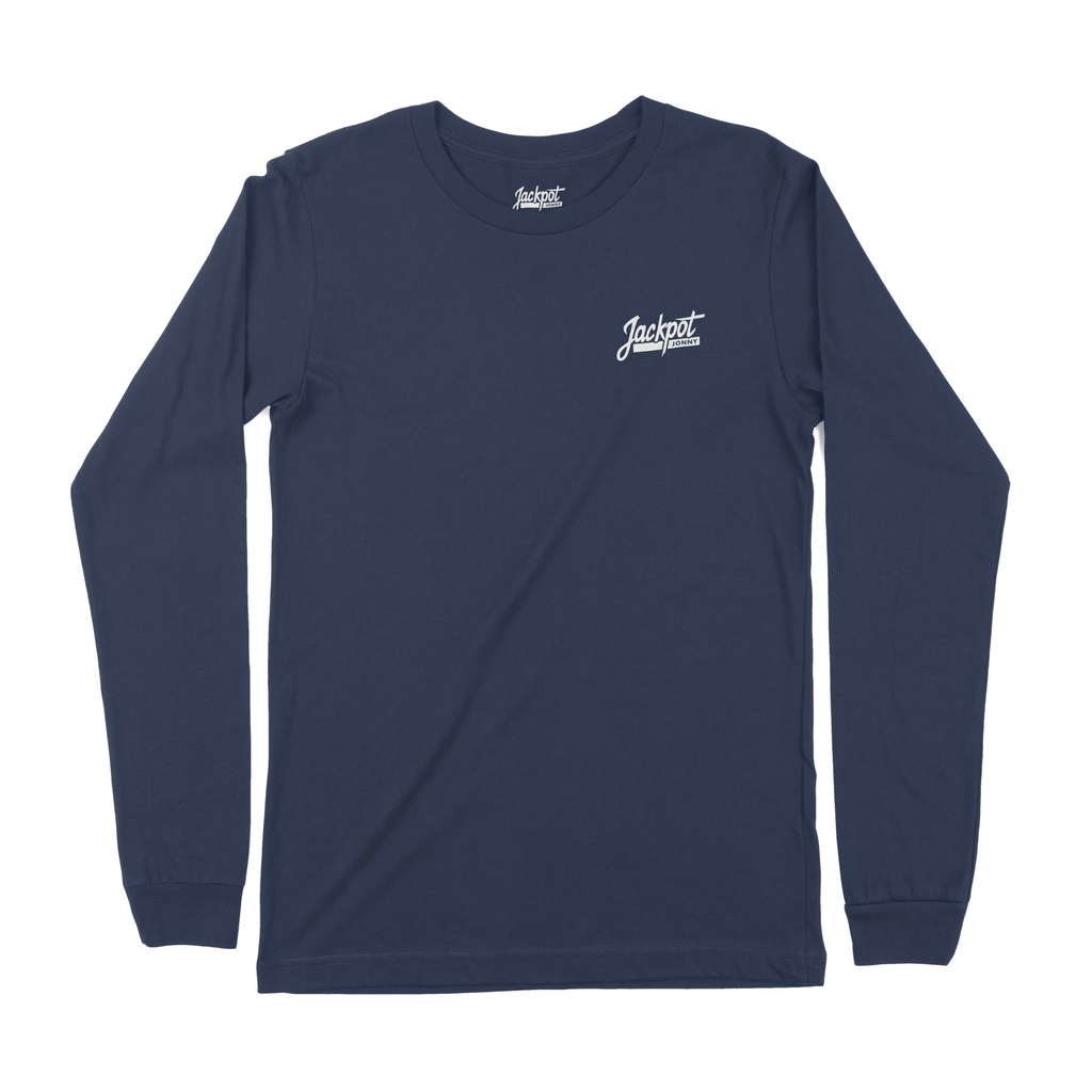 Jackpot Jonny - Long Sleeve Tee - Classic Logo - Navy