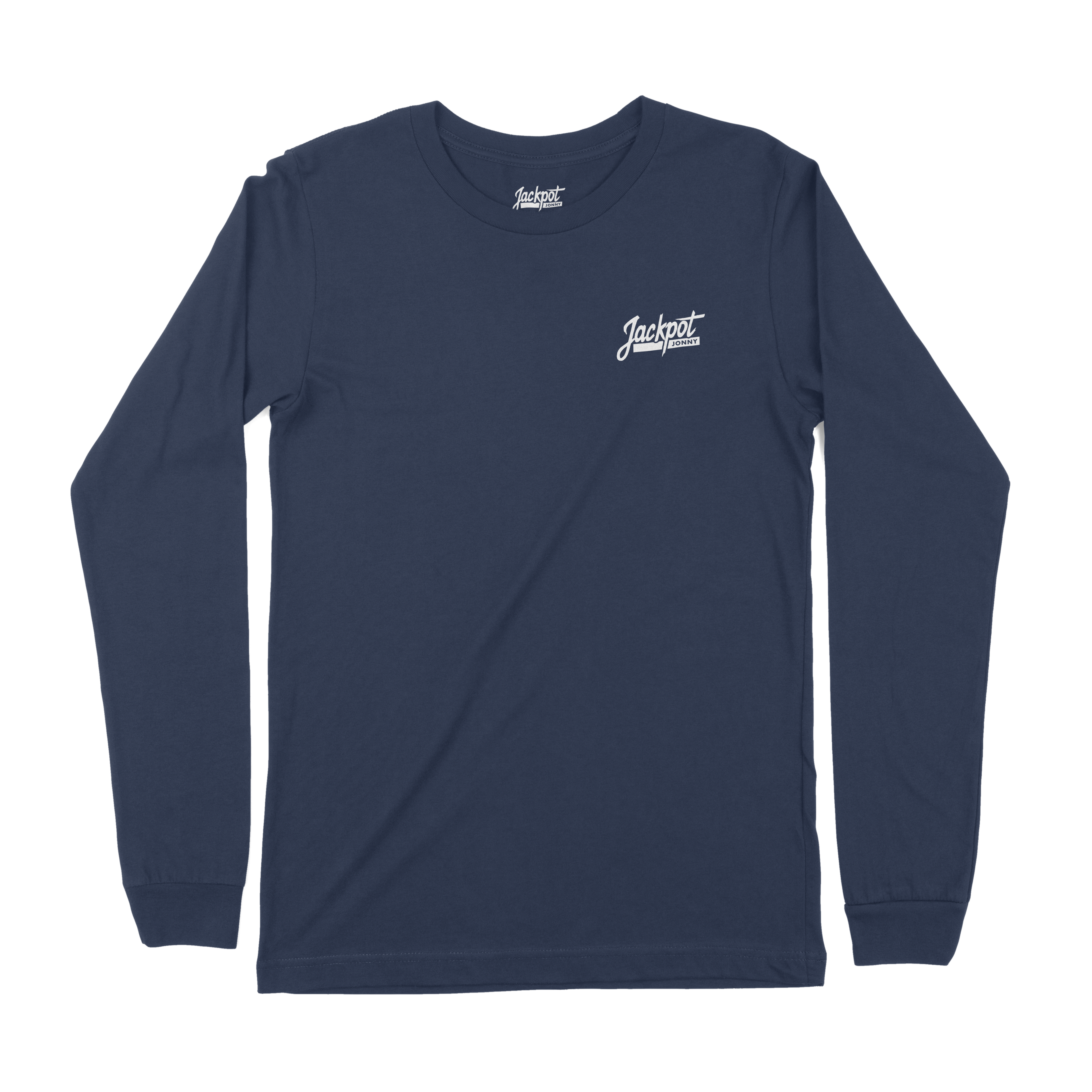 Jackpot Jonny - Long Sleeve Tee - Classic Logo - Navy
